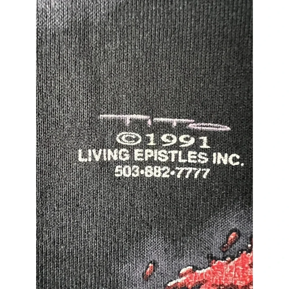 Vintage 90's Living Epistles Sweatshirt double Sided Jesus Harley 1991 Black